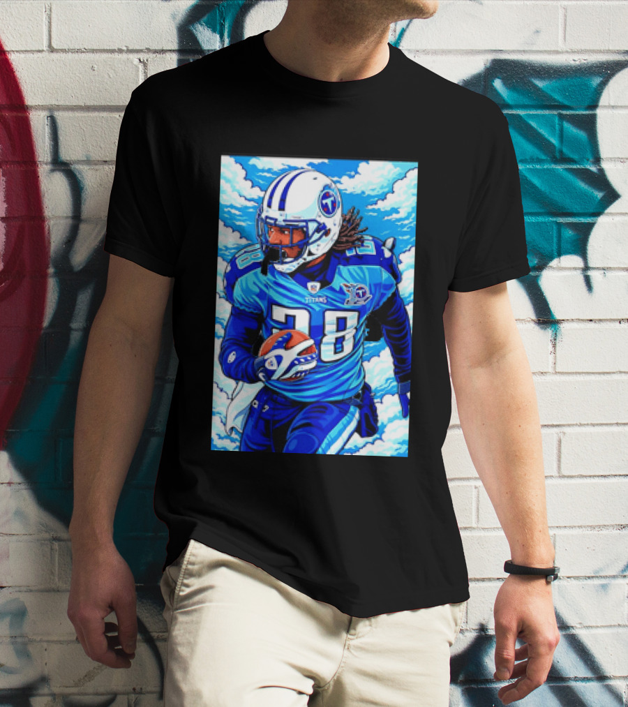 Chris Johnson 28 Tennessee Titans Running Back Football T-Shirt