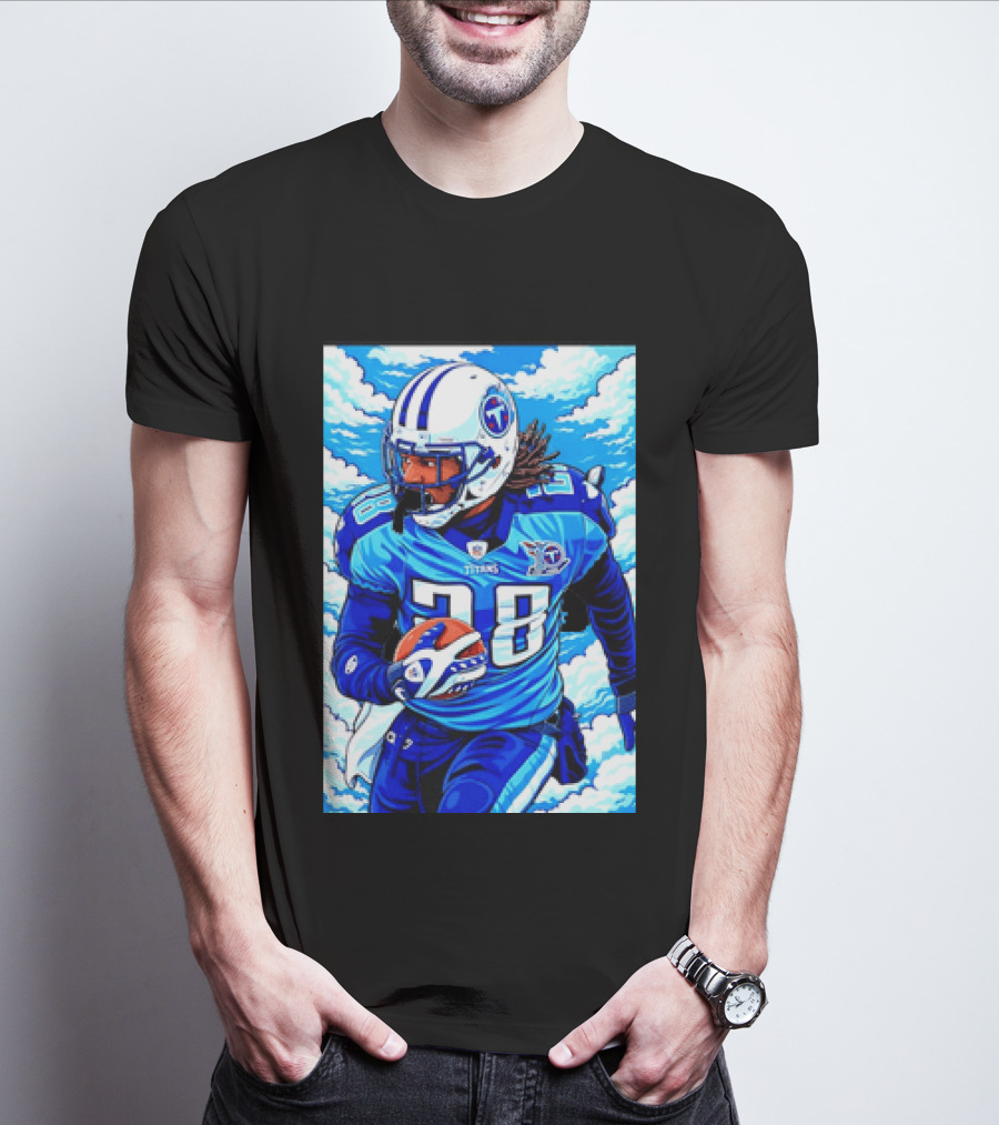 Chris Johnson 28 Tennessee Titans Running Back Football T-Shirt