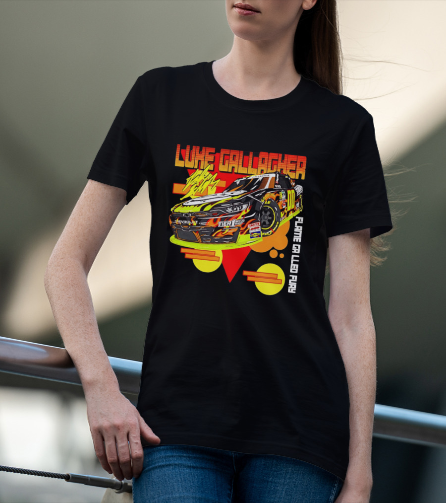 Luke Gallagher Flame Grilled Fury Tier 1 Racing 00 Car T-Shirt