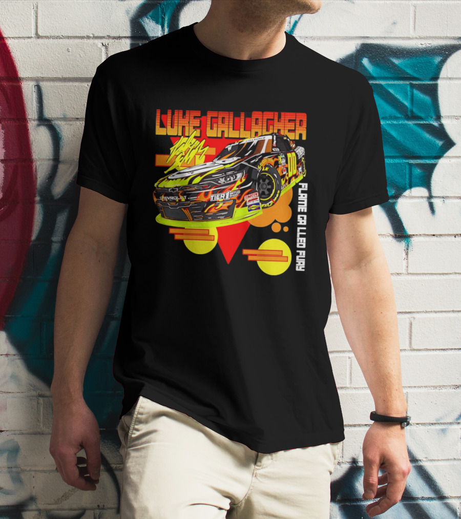 Luke Gallagher Flame Grilled Fury Tier 1 Racing 00 Car T-Shirt