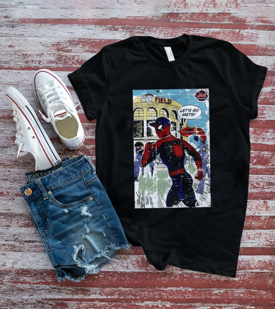 Citi Field New York Mets Spider Man Let's Go Mets 2026 T-Shirt