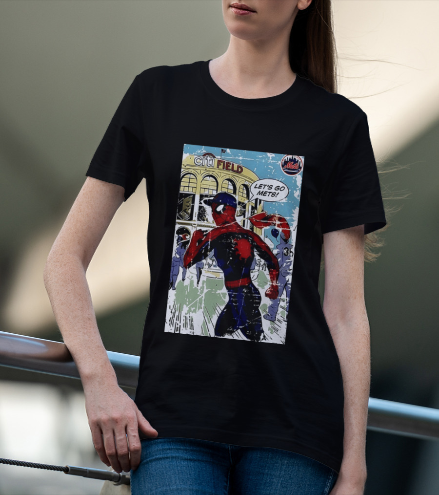 Citi Field New York Mets Spider Man Let's Go Mets 2026 T-Shirt