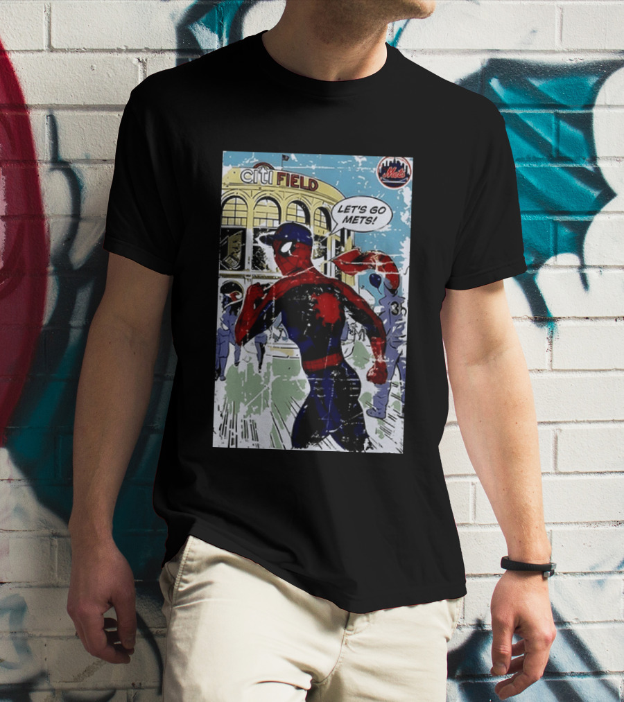 Citi Field New York Mets Spider Man Let's Go Mets 2026 T-Shirt
