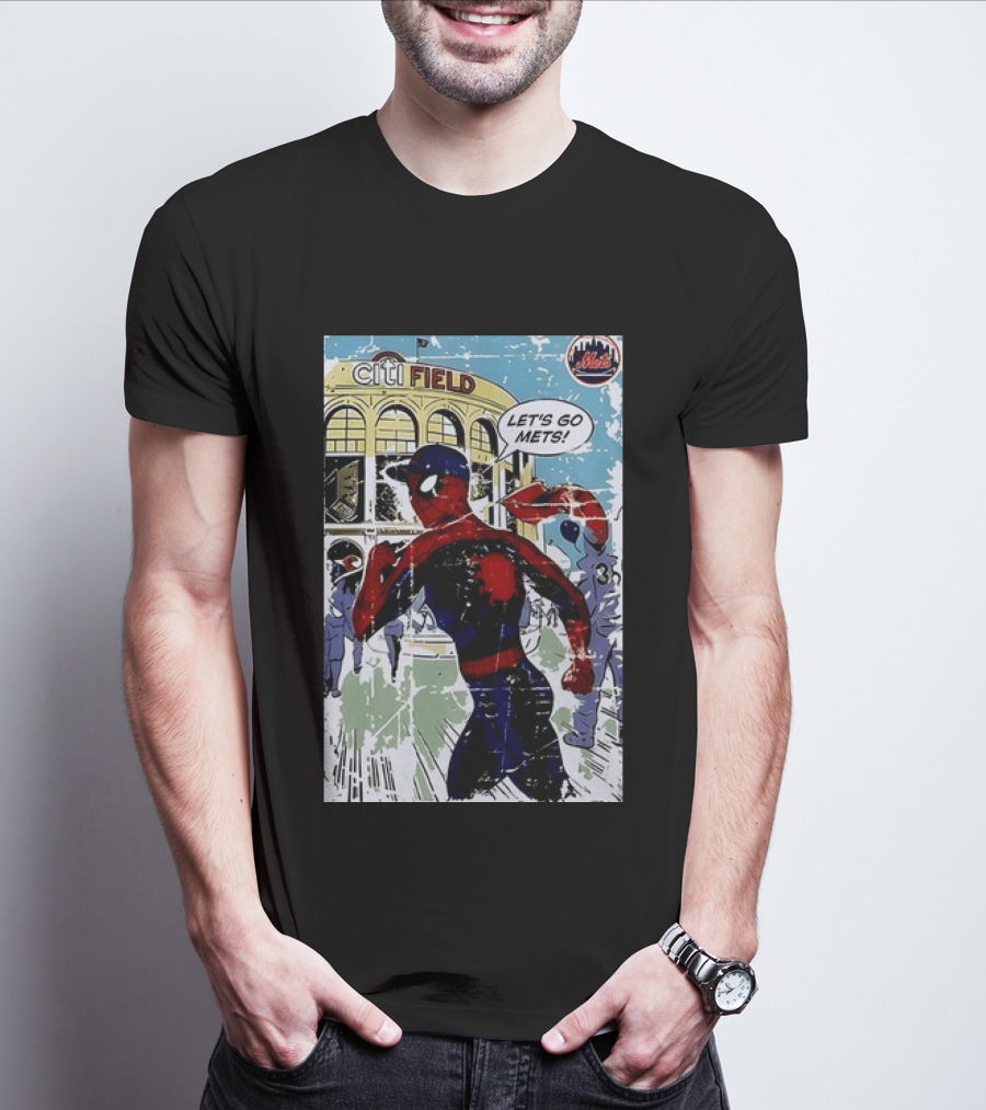 Citi Field New York Mets Spider Man Let's Go Mets 2026 T-Shirt