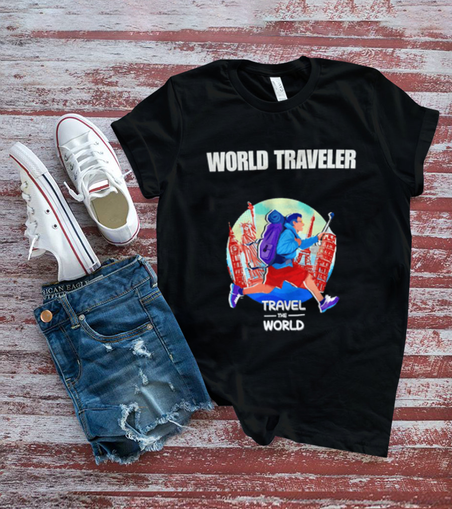 World Traveler Backpacking Adventure Travel The World Vacation T-Shirt