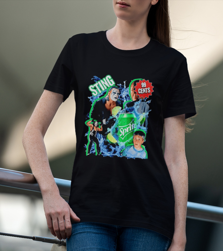 Sting WCW Sprite 99 Cents Lime Water Splash Wrestling T-Shirt