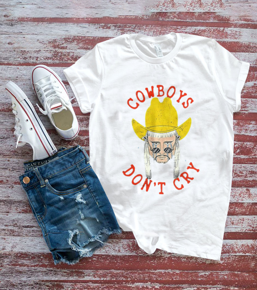 Cowboys Don't Cry Yellow Hat Sad Face T-Shirt
