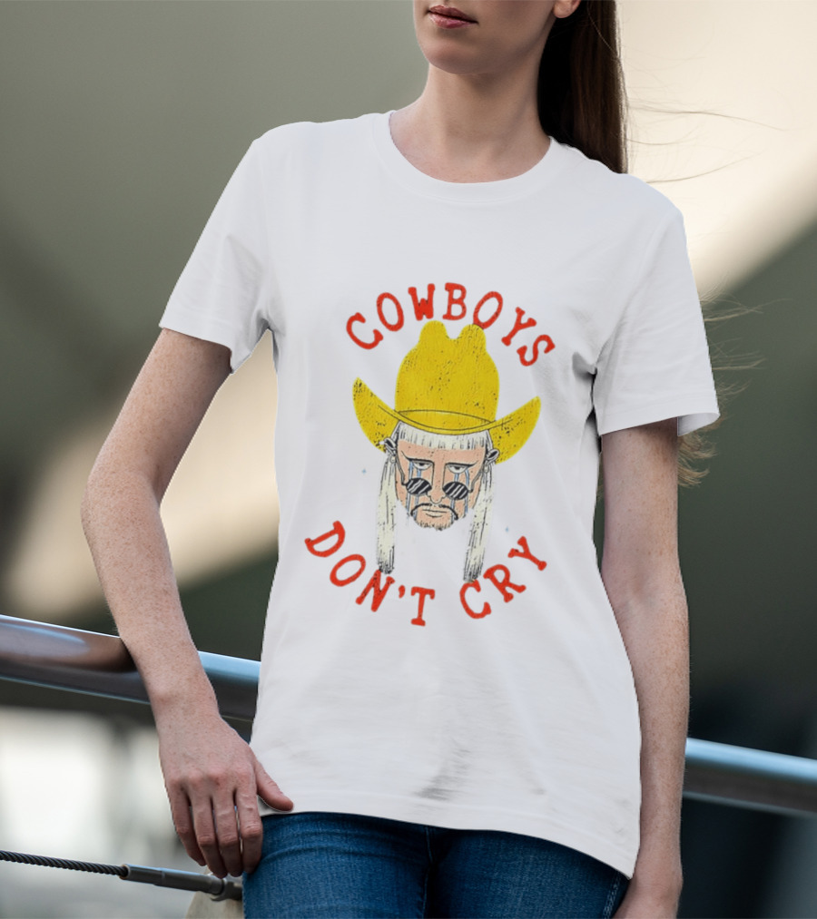 Cowboys Don't Cry Yellow Hat Sad Face T-Shirt