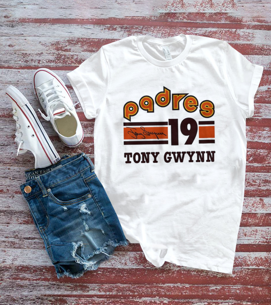 Padres 19 Tony Gwynn Signature T-Shirt
