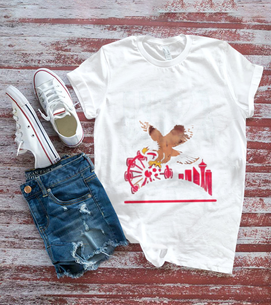 USA 2026 Eagle Space Needle Soccer Seattle Ferris Wheel T-Shirt