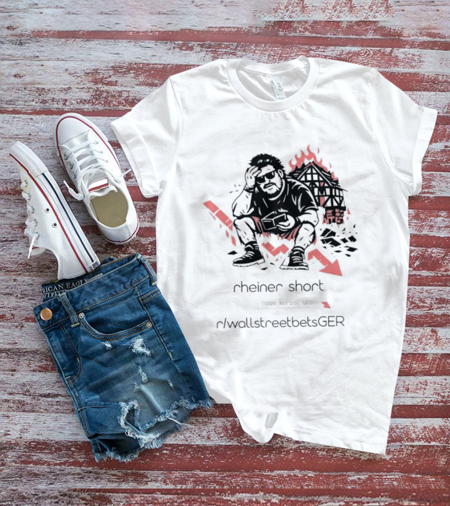 Rheiner Short Kurze Hose RWallstreetBetsGER Downtrend Arrow Stressed T-Shirt
