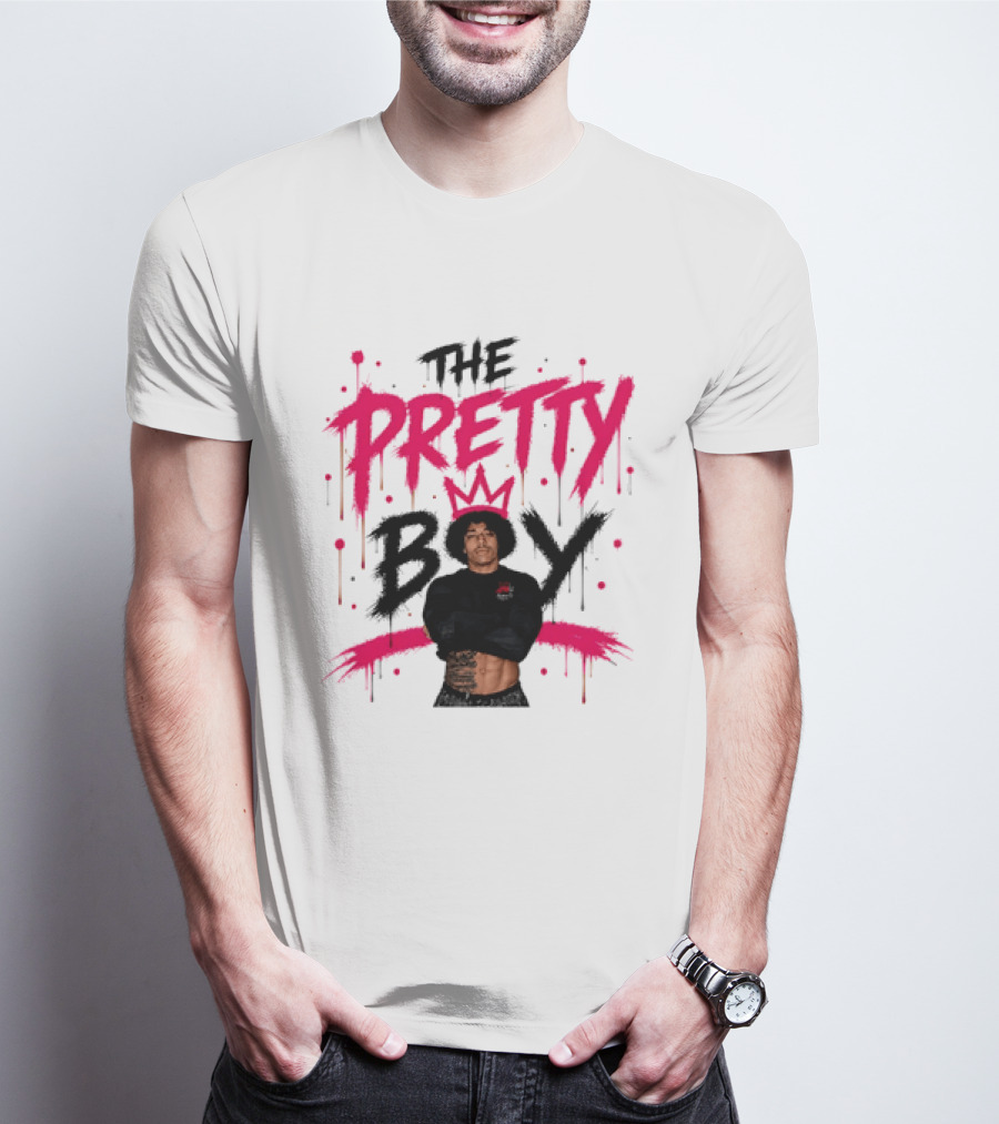 The Pretty Boy Jay King Crop Top With Pink Crown And Dripping Letters T-Shirt