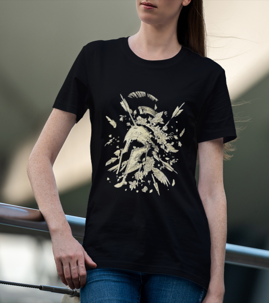 Ancient Greece Helmet With Arrows And Laurel Fragments T-Shirt