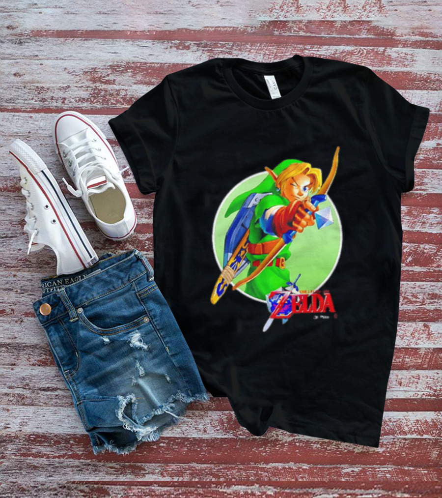 The Legend Of Zelda Ocarina Of Time 3D Link Bow Aiming T-Shirt