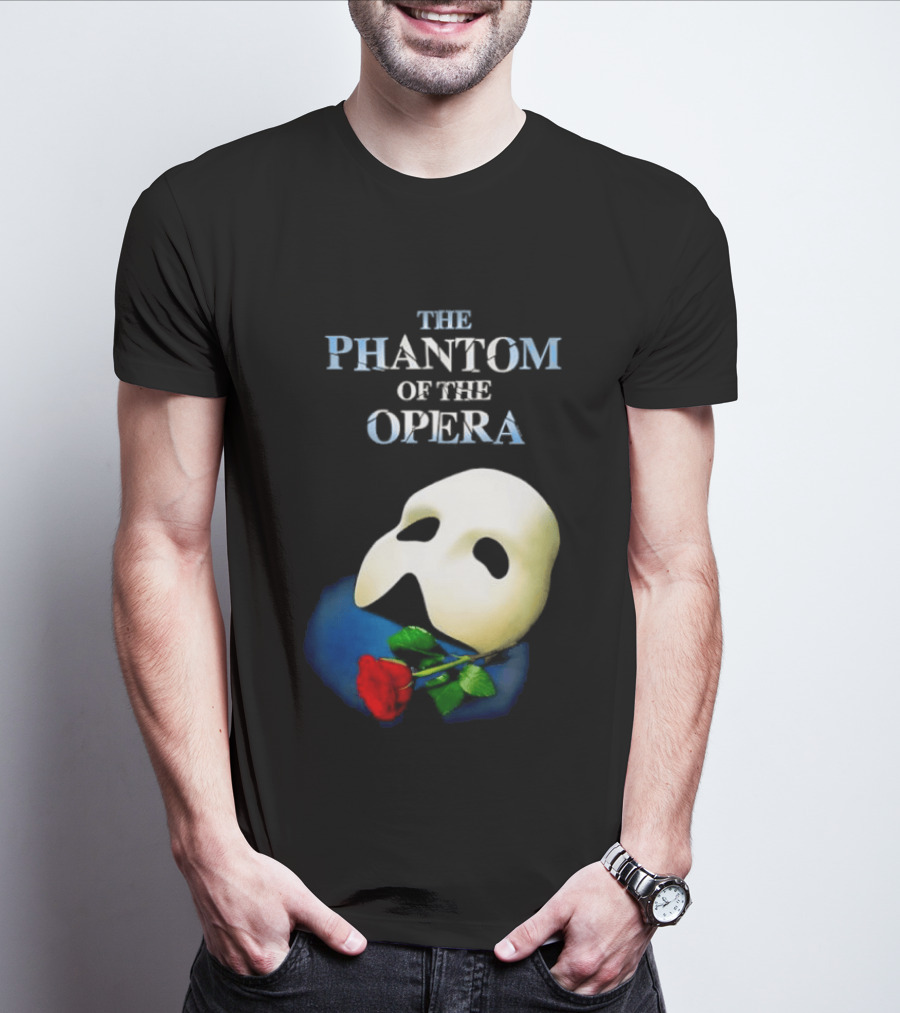 The Phantom Of The Opera Mask With Red Rose T-Shirt