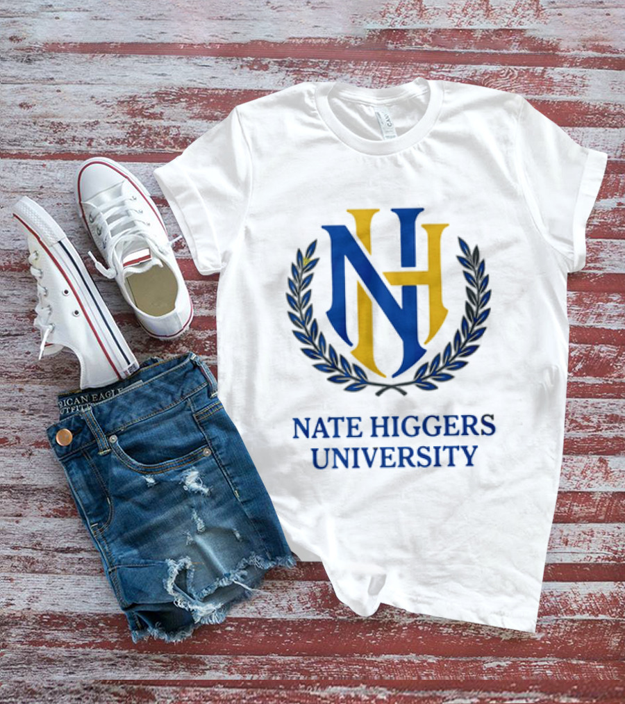 Nate Higgers University NH Crest And Laurel T-Shirt