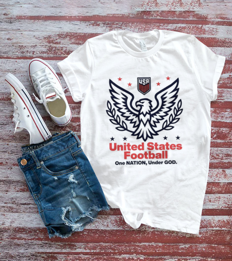 United States Football USA Eagle Emblem One Nation Under God T-Shirt