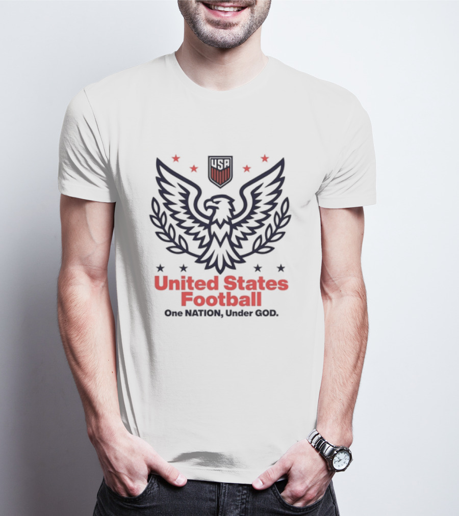 United States Football USA Eagle Emblem One Nation Under God T-Shirt