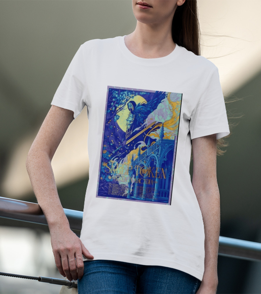 Sleep Token Even In Arcadia Angelic Moonlit Gothic Architecture T-Shirt