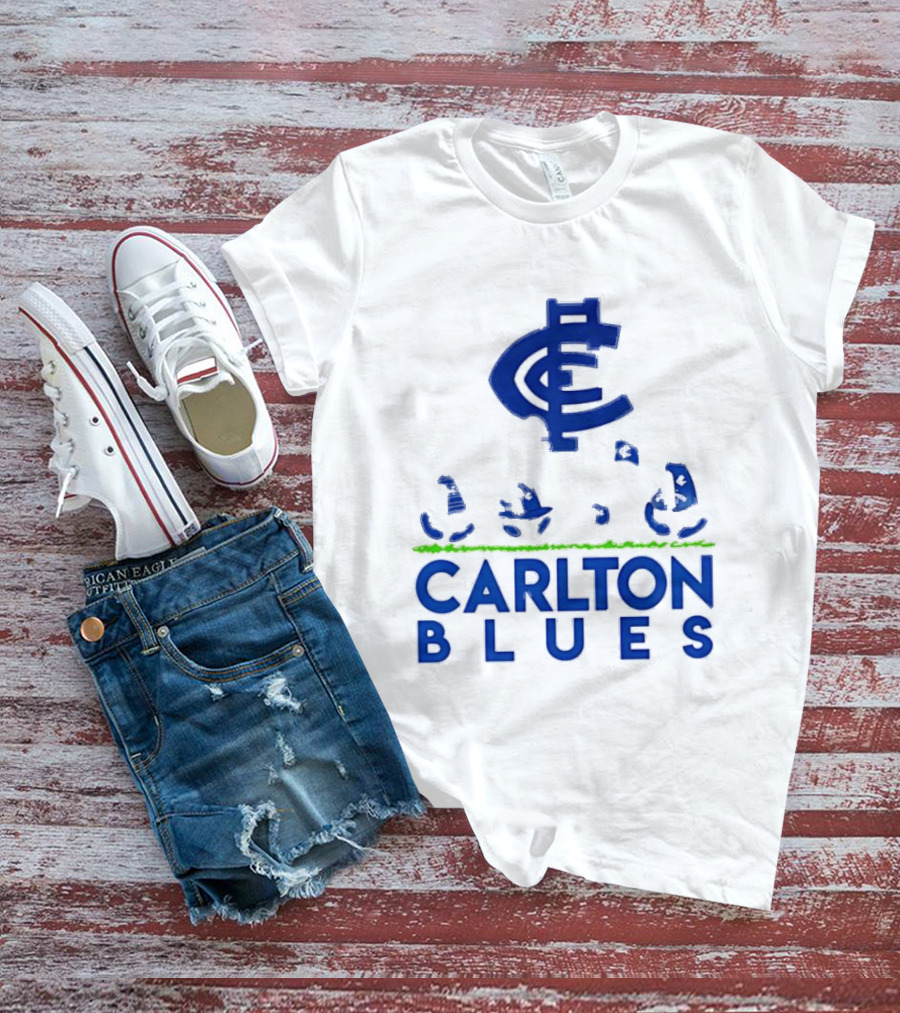 Snoopy Peanuts Characters Carlton Blues AFL Collaboration T-Shirt