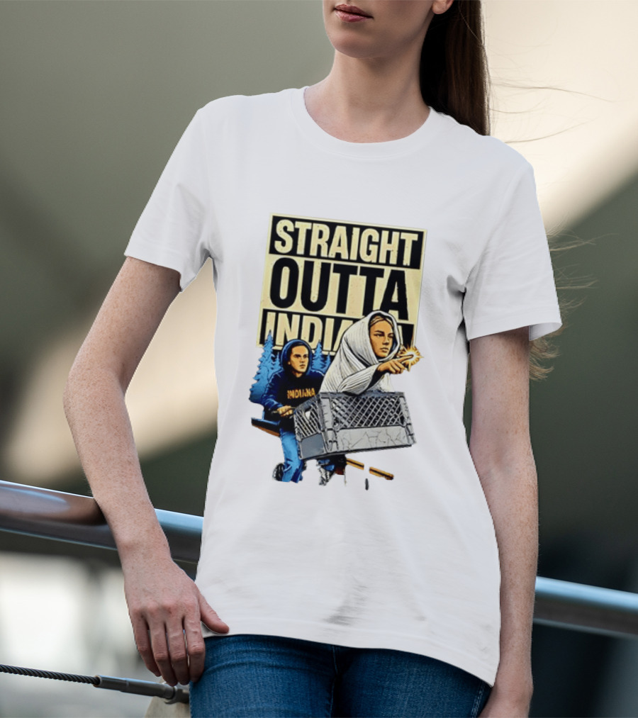 WNBA Meme Sophie Cunningham Caitlin Clark Straight Outta Indiana T-Shirt
