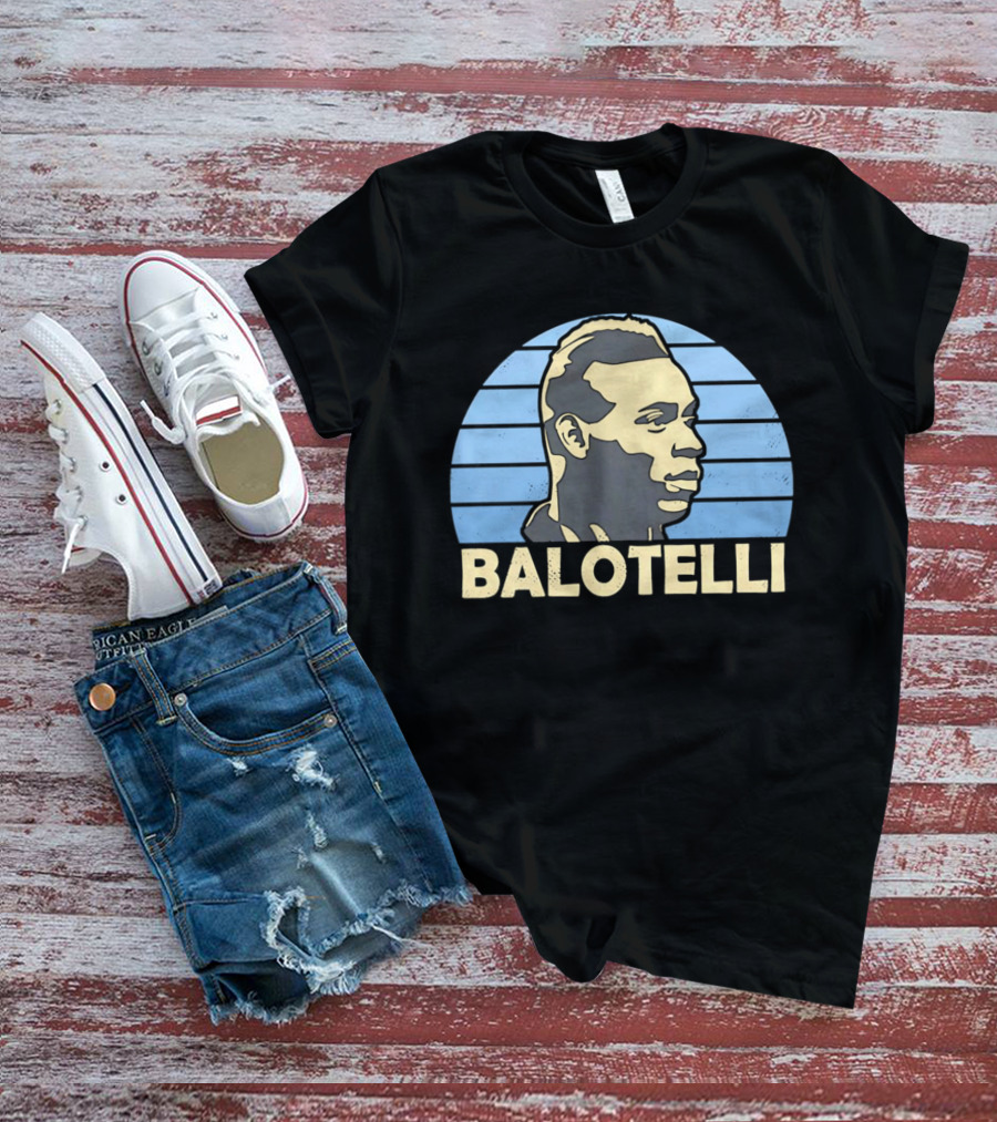 Balotelli Retro Style Italian Footballer Profile T-Shirt