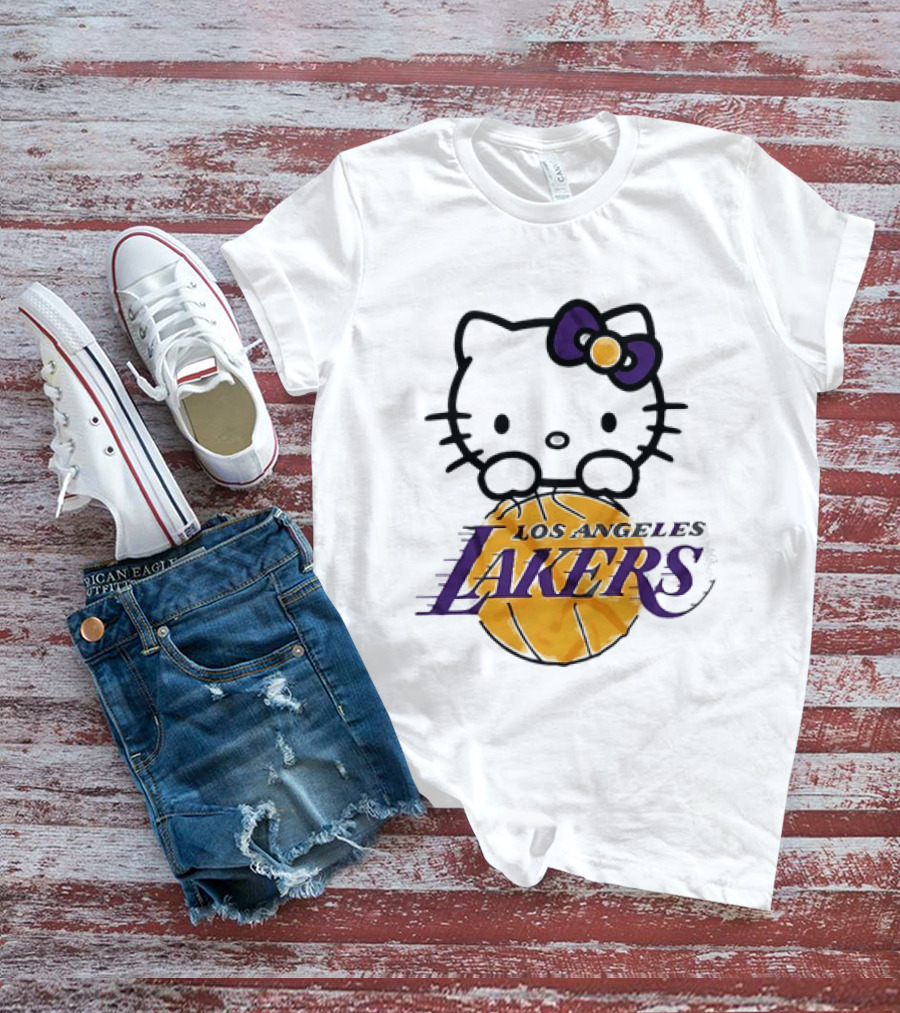 Hello Kitty Los Angeles Lakers Basketball Collaboration T-Shirt