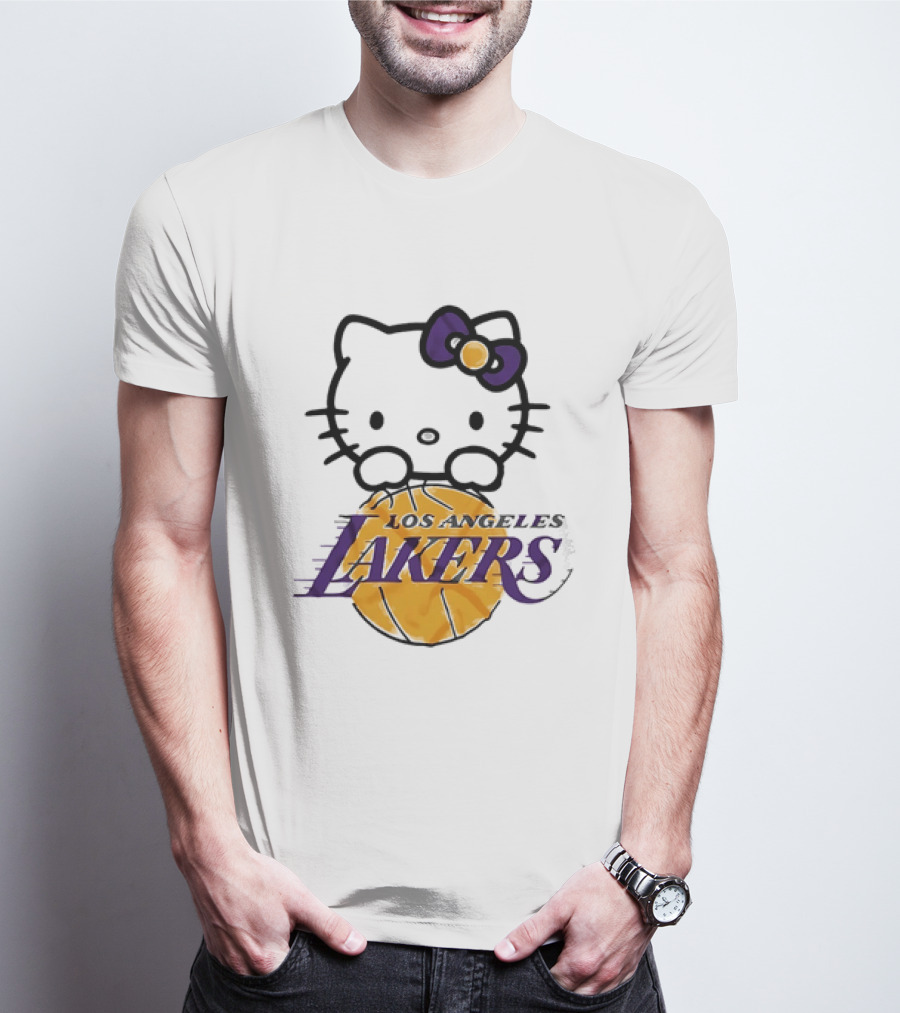 Hello Kitty Los Angeles Lakers Basketball Collaboration T-Shirt