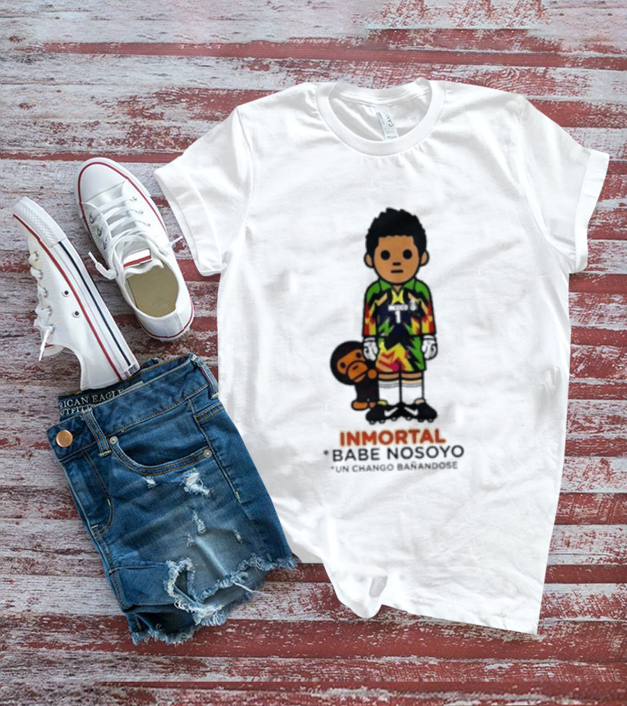 Jorge Campos Inmortal Babe Nosoyo Un Chango Bañandose Colorful Soccer Legend And Monkey T-Shirt