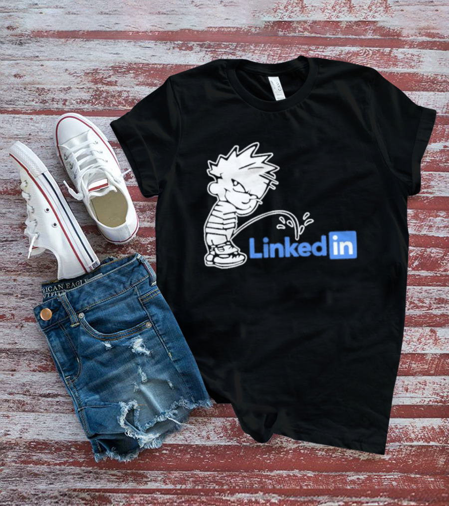 Calvin Pissing LinkedIn T-Shirt