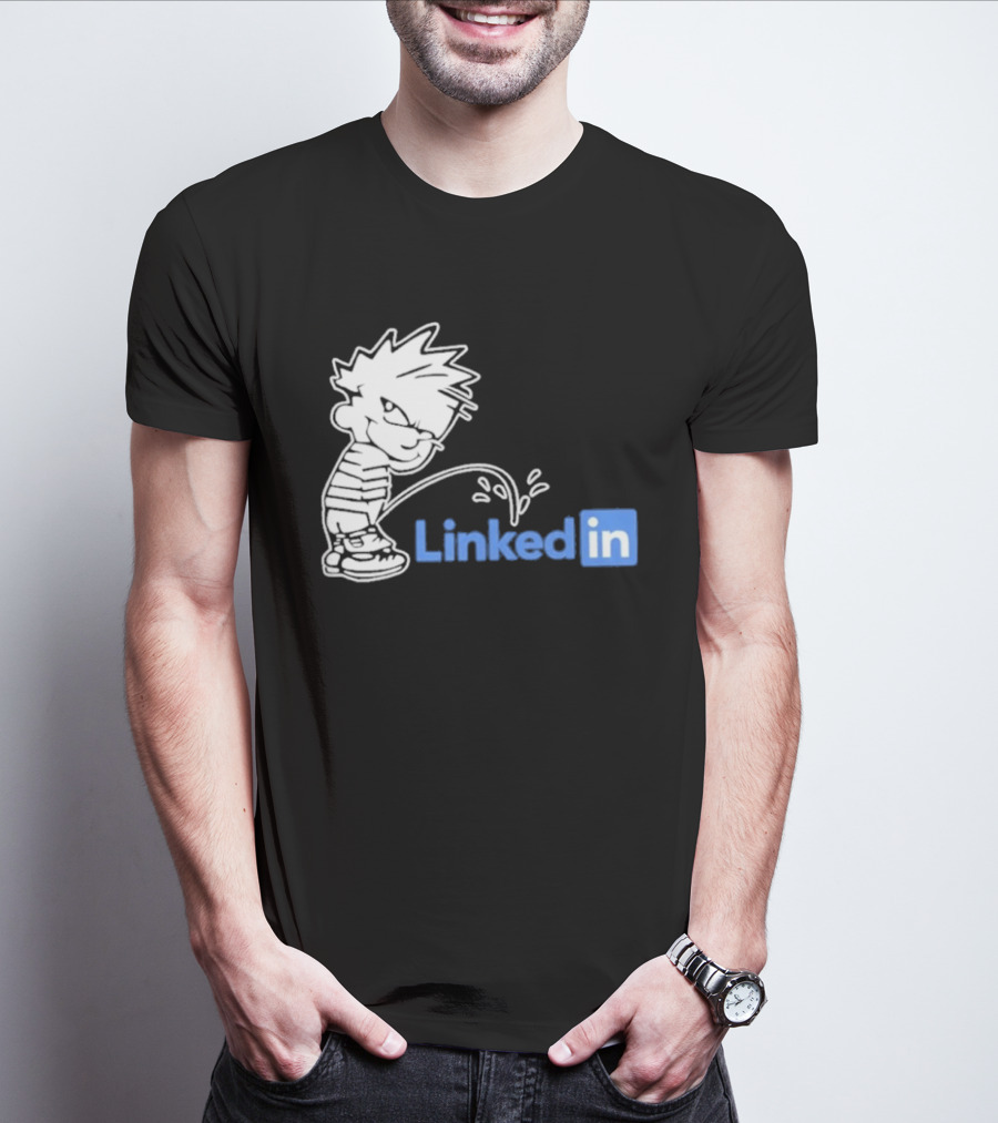Calvin Pissing LinkedIn T-Shirt