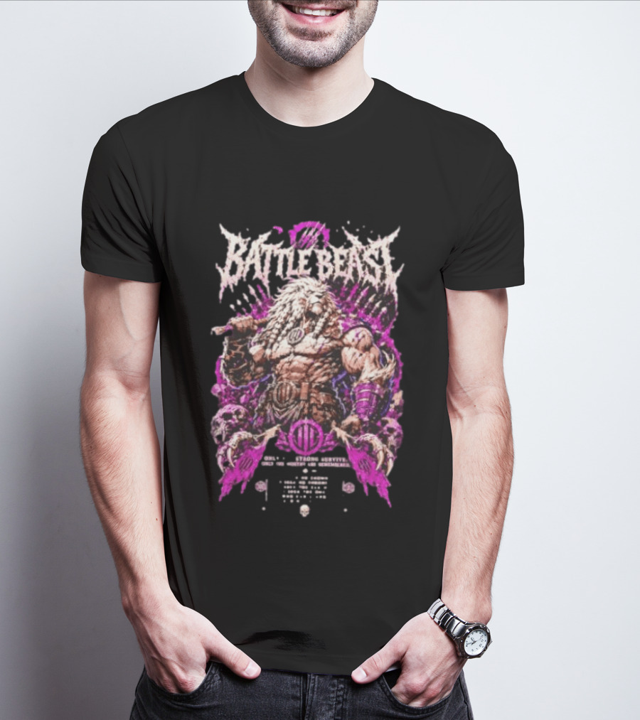 Battle Beast Warrior Lion Only The Strong Survive I Seek No Crown Roaring Strength T-Shirt