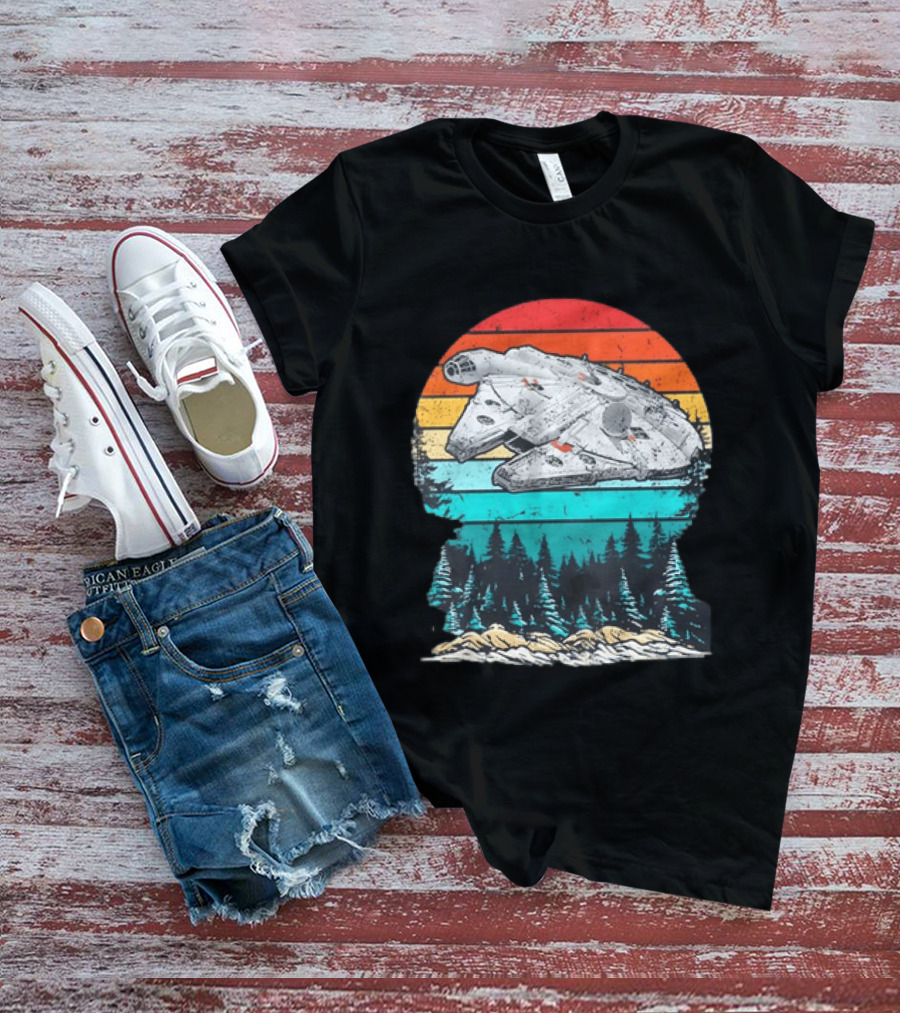 Star Wars Millennium Falcon Forest Sunset T-Shirt