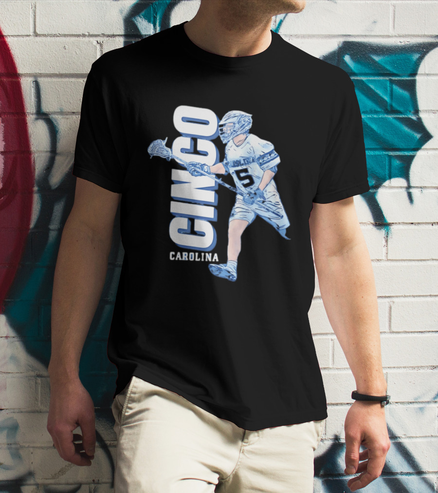 Cinco Carolina Peter Thomann Lacrosse Player Number 5 T-Shirt