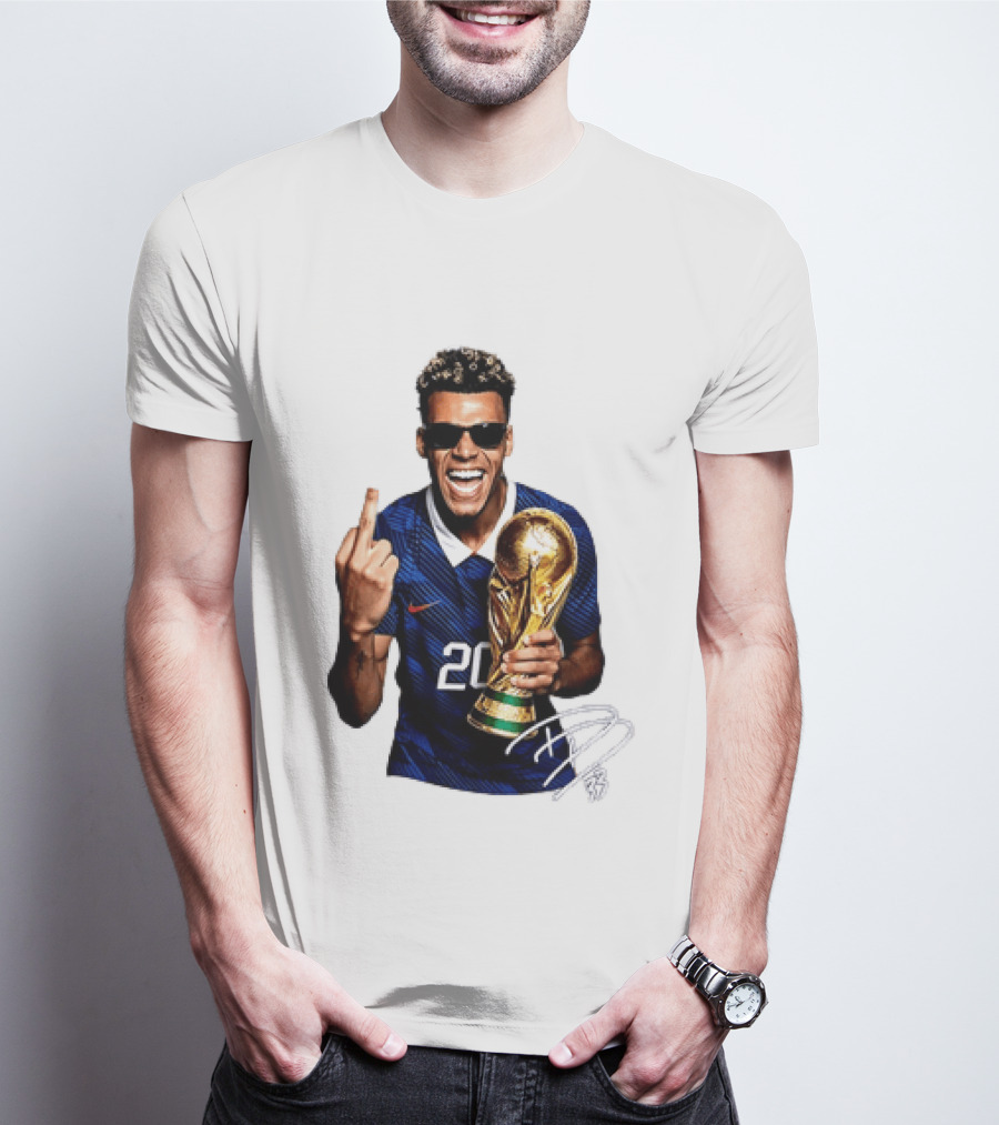 Desire Doue France National Team 20 Trophy Celebration Gesture T-Shirt