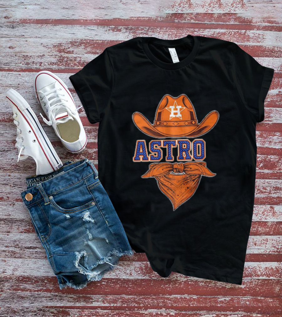 Houston Astros Cowboy Hat Bandana T-Shirt