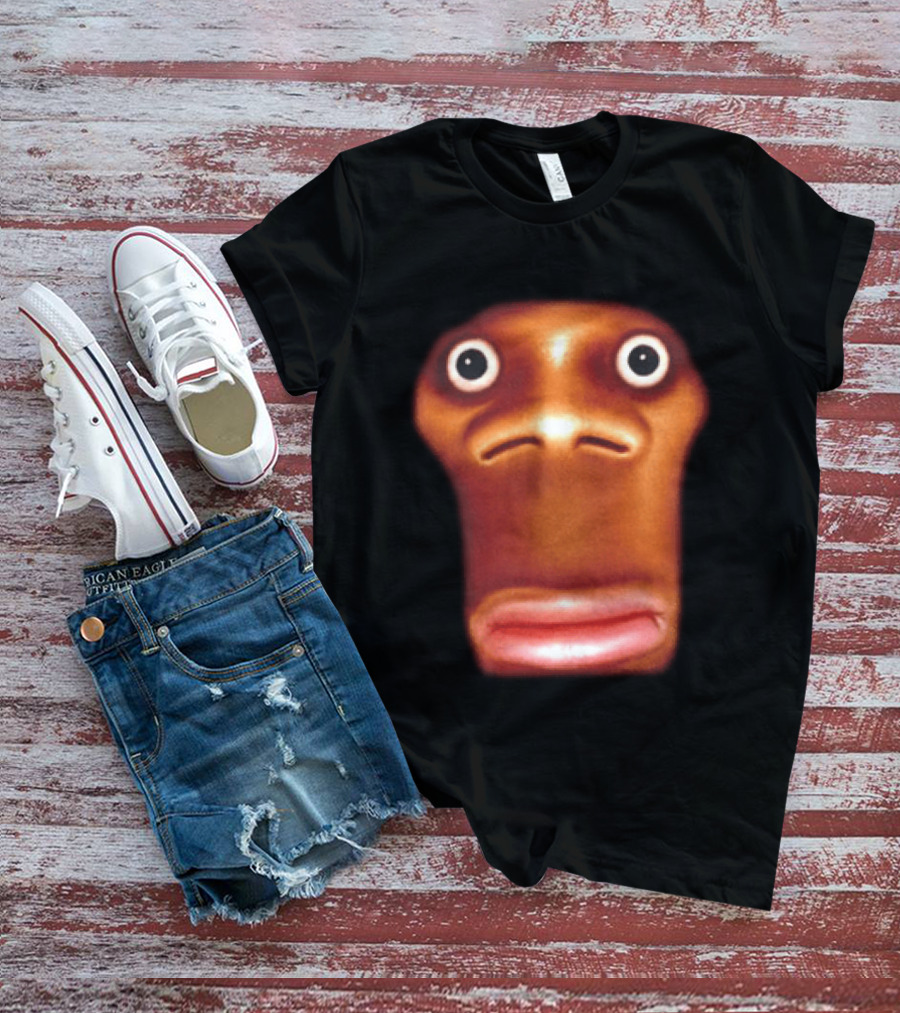 Stop Looking At Me Face Staring Meme Brown Expression T-Shirt