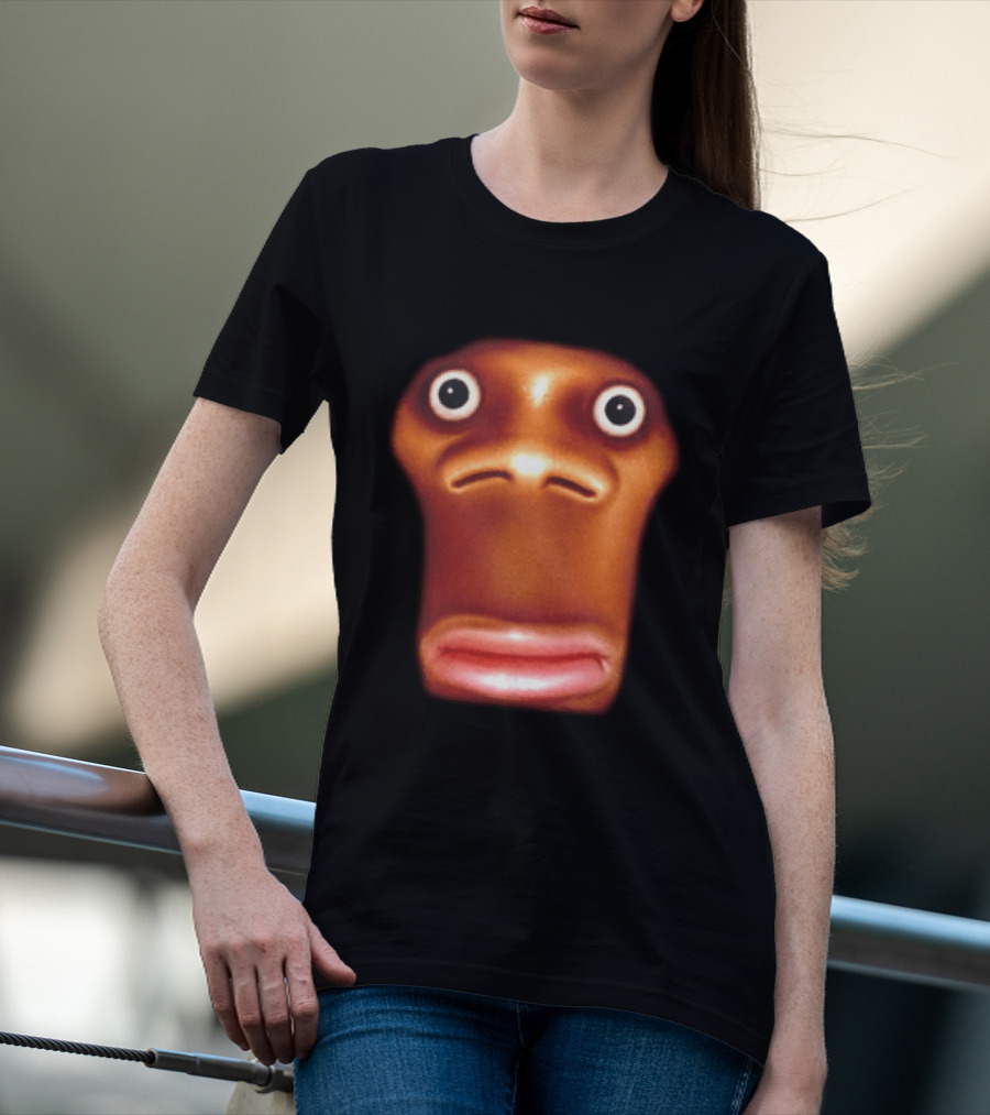 Stop Looking At Me Face Staring Meme Brown Expression T-Shirt