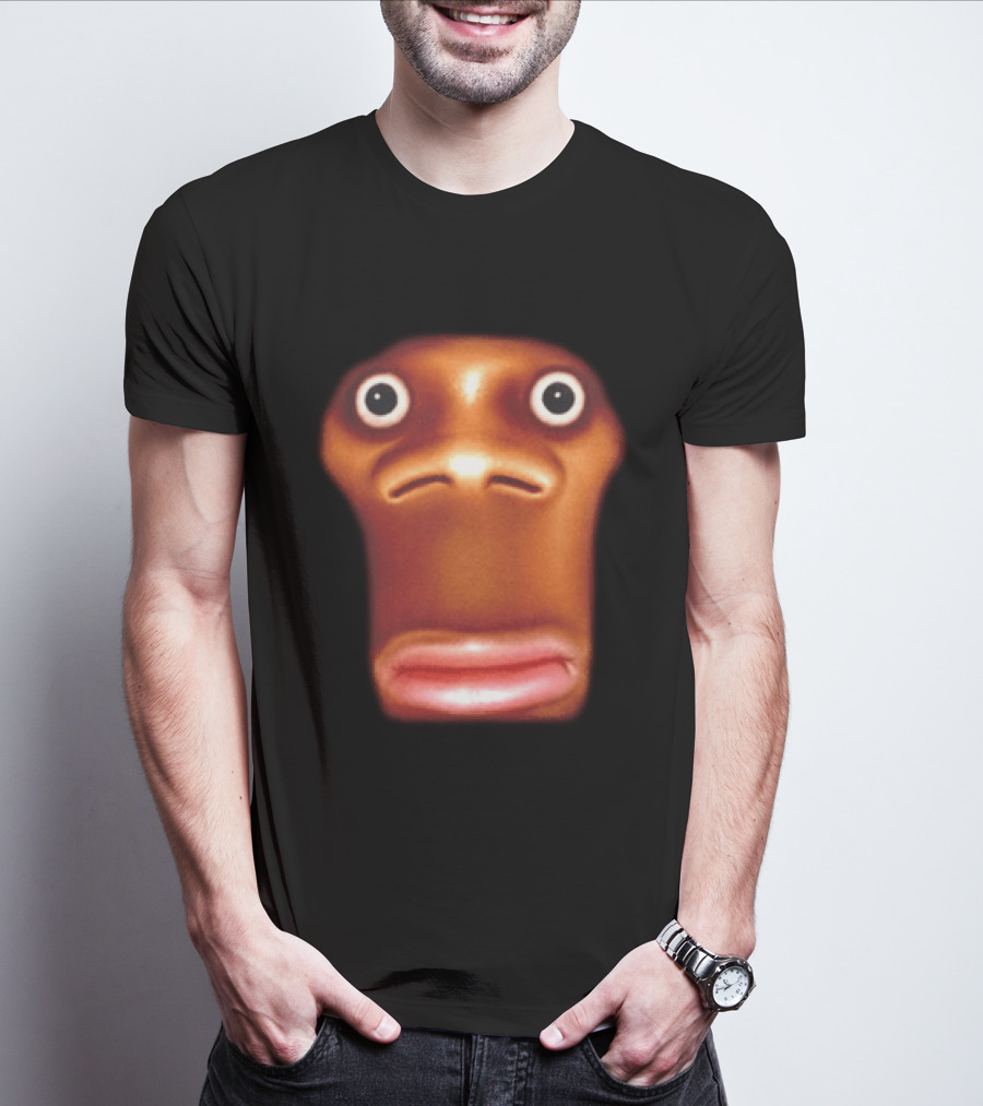 Stop Looking At Me Face Staring Meme Brown Expression T-Shirt
