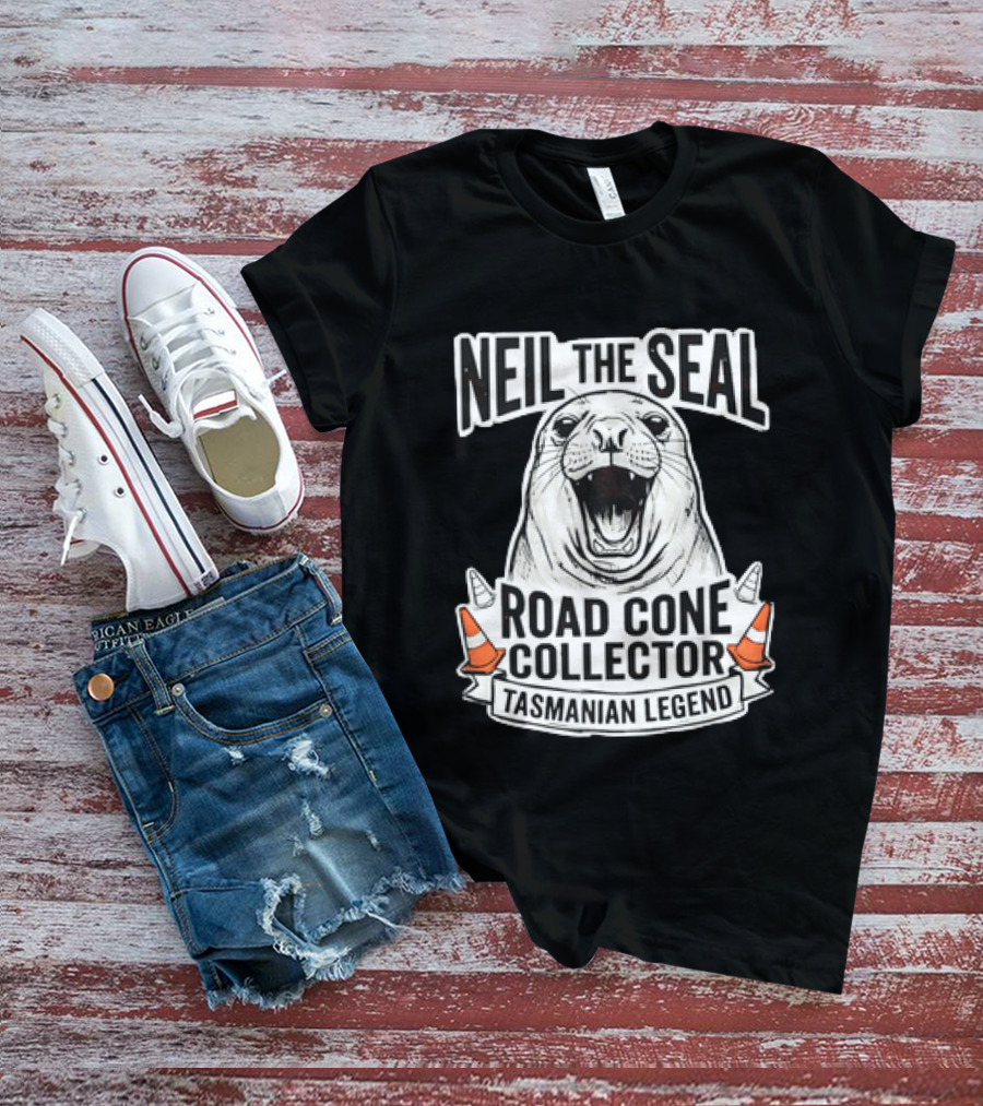 Neil The Seal Road Cone Collector Tasmanian Legend T-Shirt