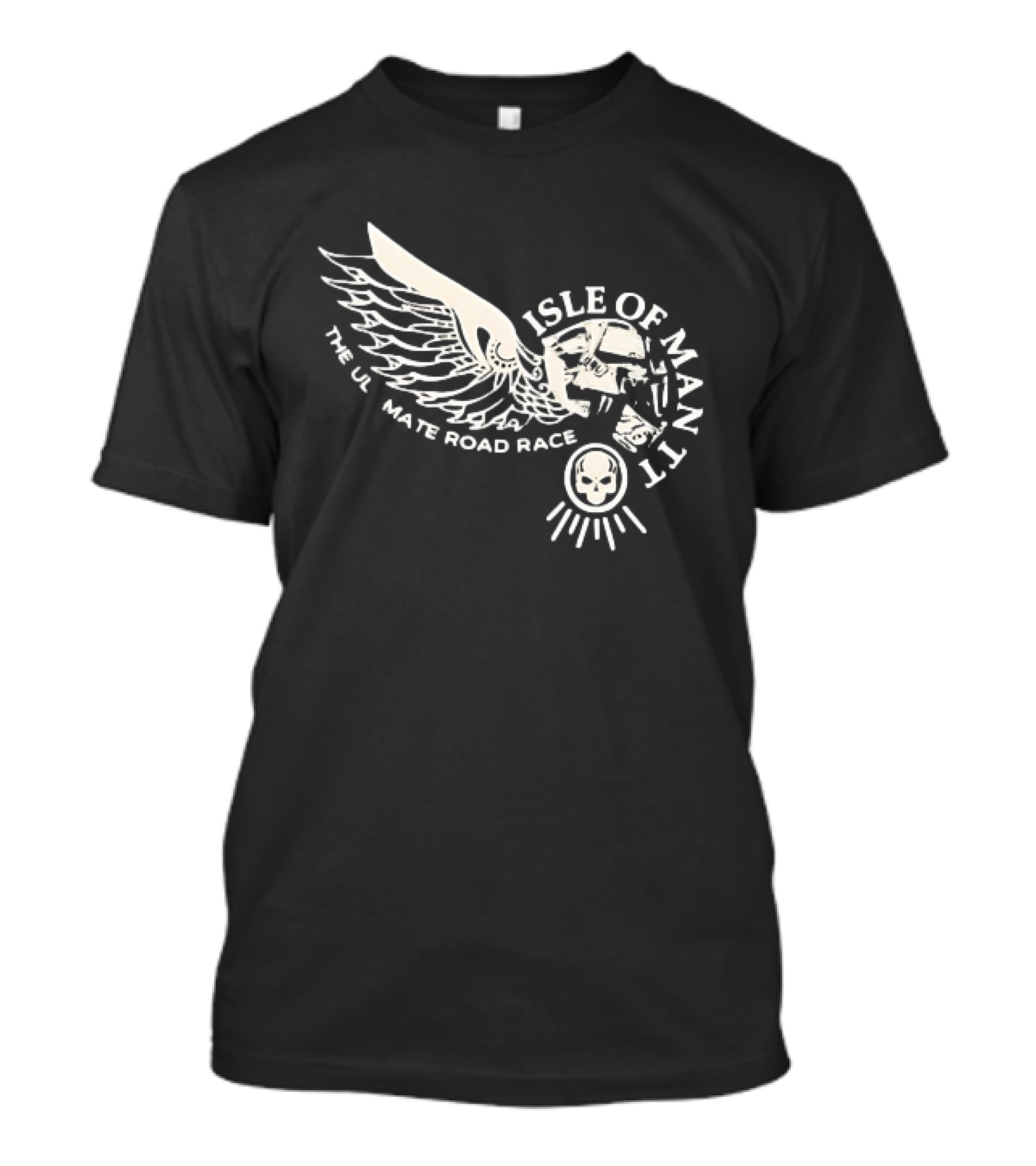 Isle Of Man TT Ultimate Road Race Skull Wing Motorcycle T-Shirt