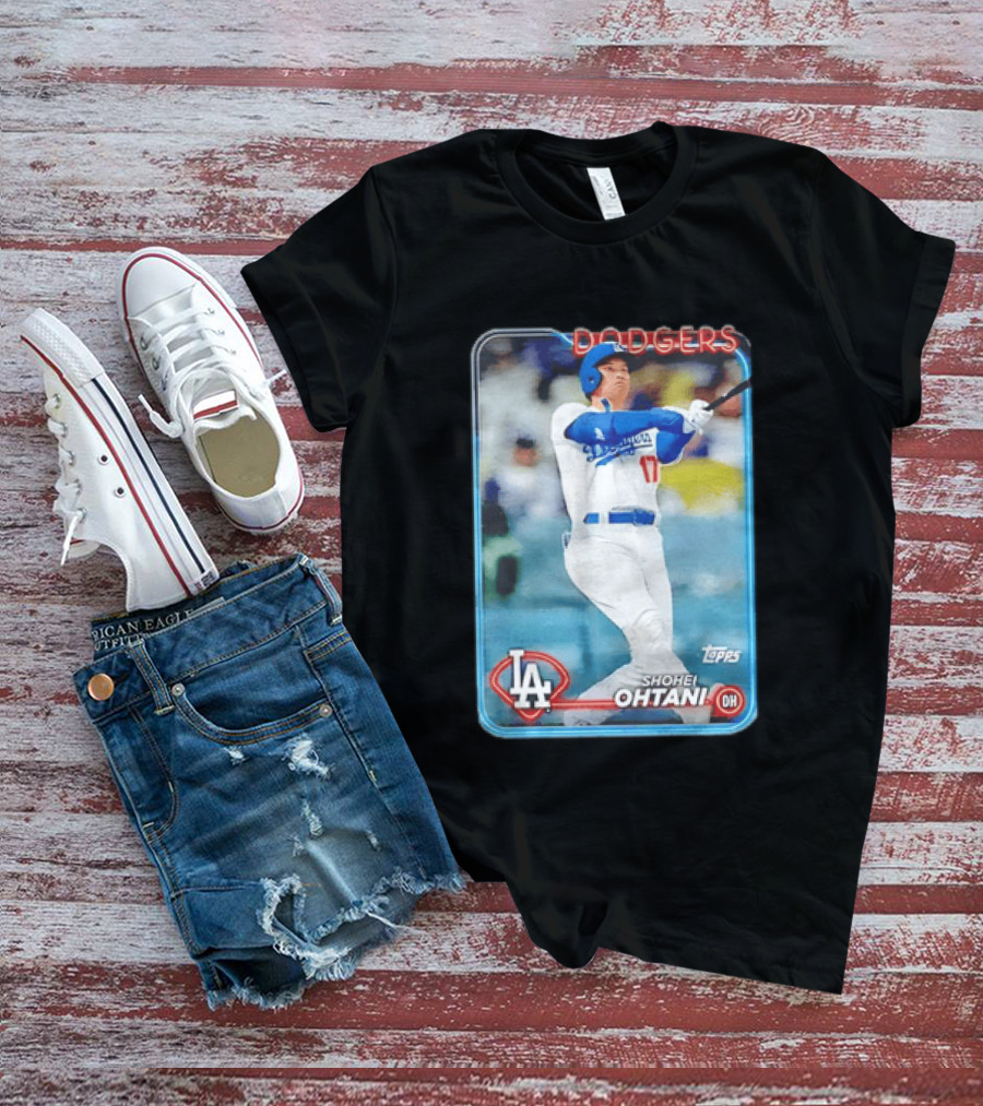 Topps Shohei Ohtani LA Dodgers Batter Neon Script T-Shirt
