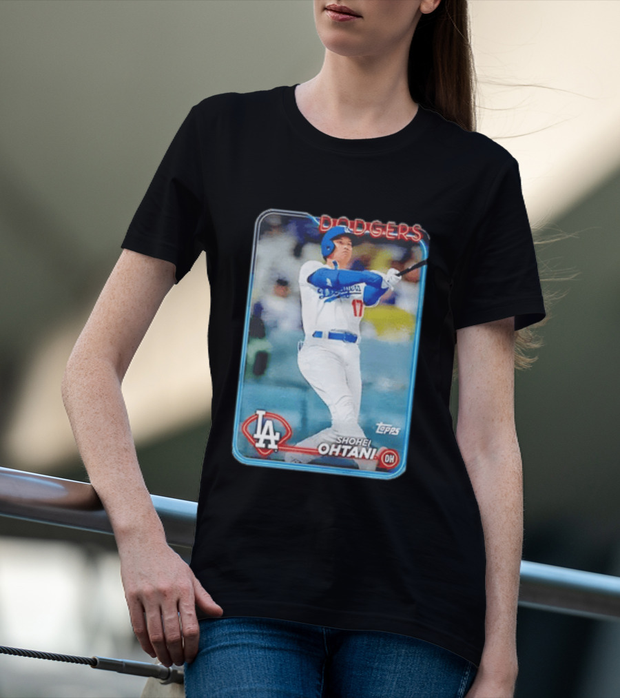 Topps Shohei Ohtani LA Dodgers Batter Neon Script T-Shirt