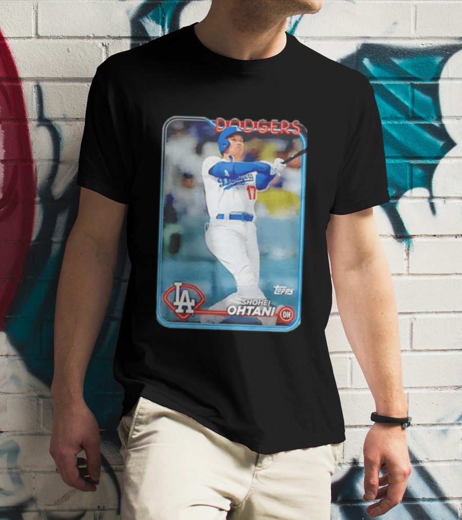 Topps Shohei Ohtani LA Dodgers Batter Neon Script T-Shirt