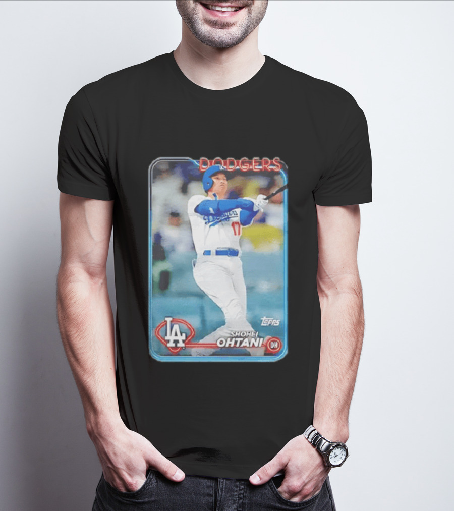 Topps Shohei Ohtani LA Dodgers Batter Neon Script T-Shirt