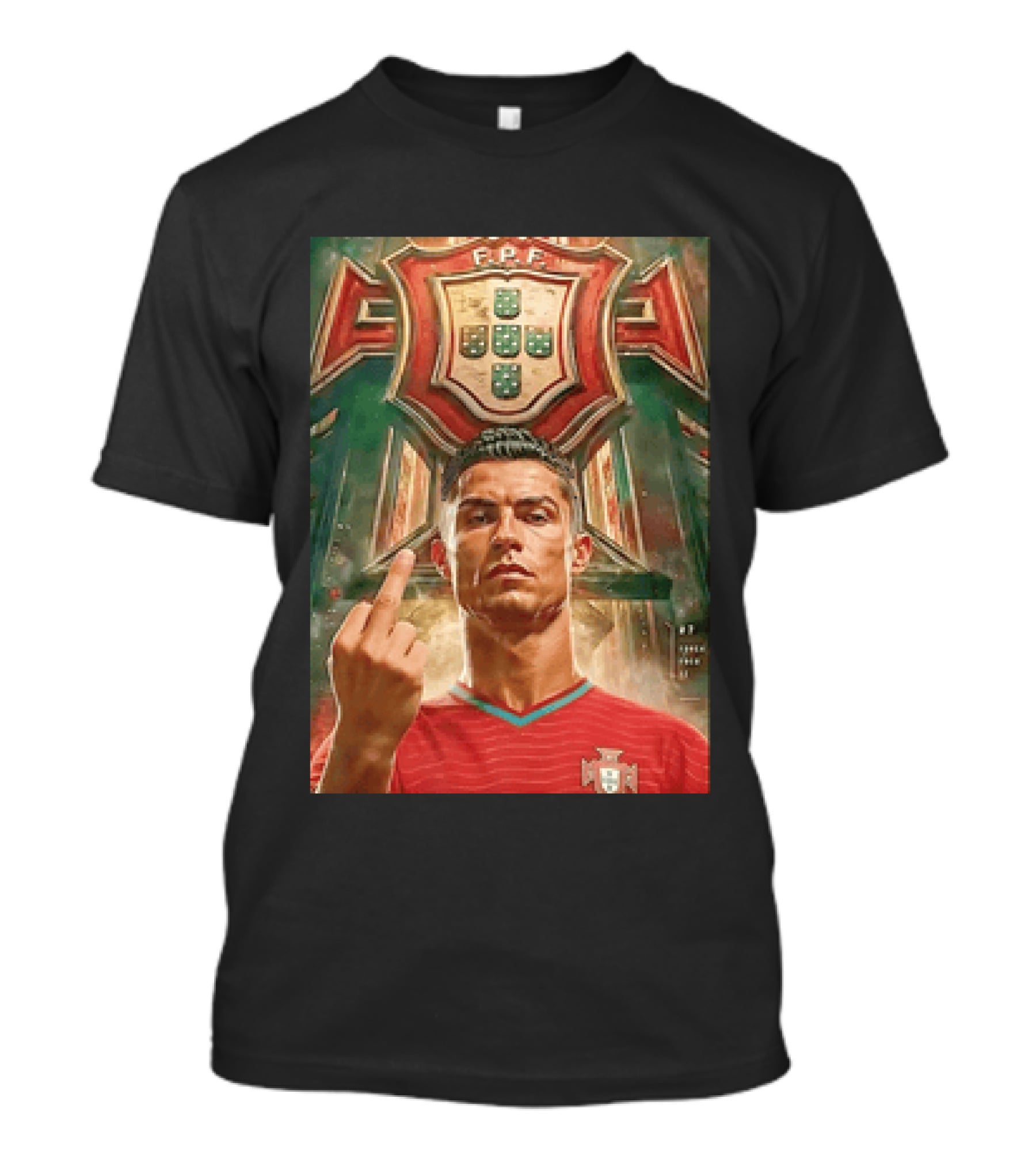 Portugal Soccer CR7 Gesture FIFA Crest T-Shirt