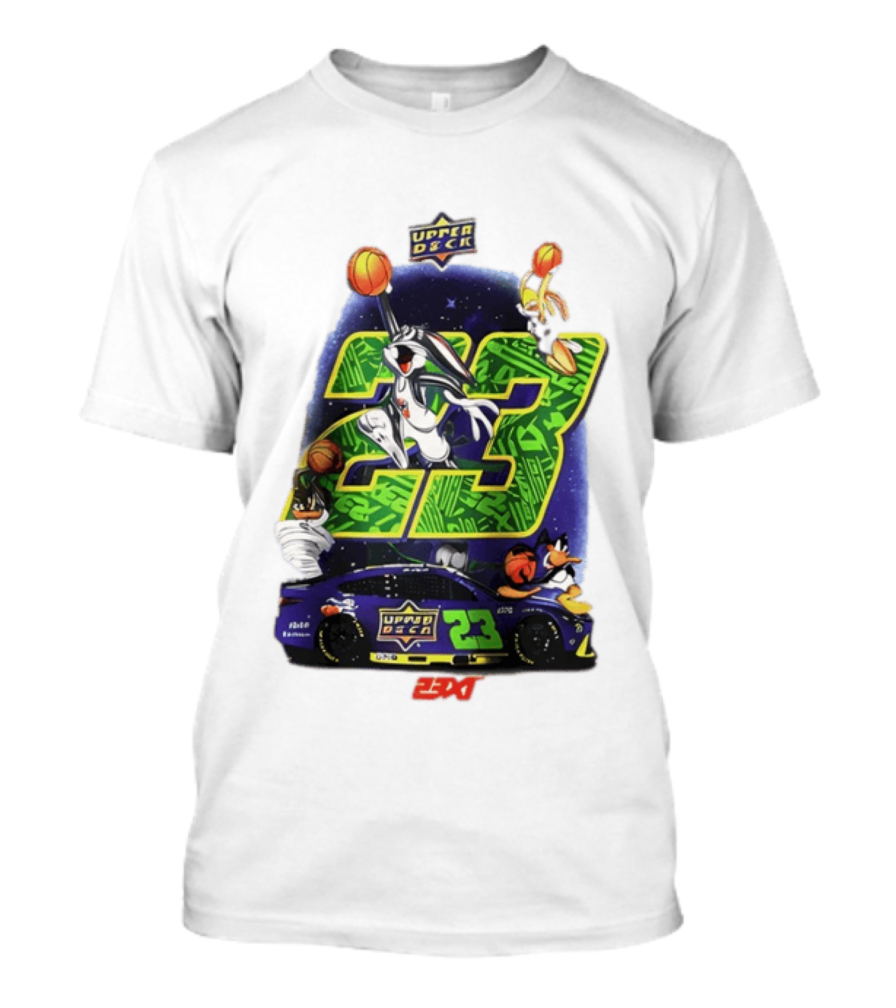 Upper Deck 23 Bugs Bunny Road Runner 23XI Racing Space Jam 30th Anniversary T-Shirt