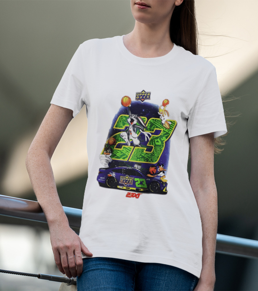 Upper Deck 23 Bugs Bunny Road Runner 23XI Racing Space Jam 30th Anniversary T-Shirt