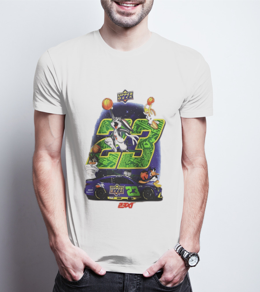 Upper Deck 23 Bugs Bunny Road Runner 23XI Racing Space Jam 30th Anniversary T-Shirt