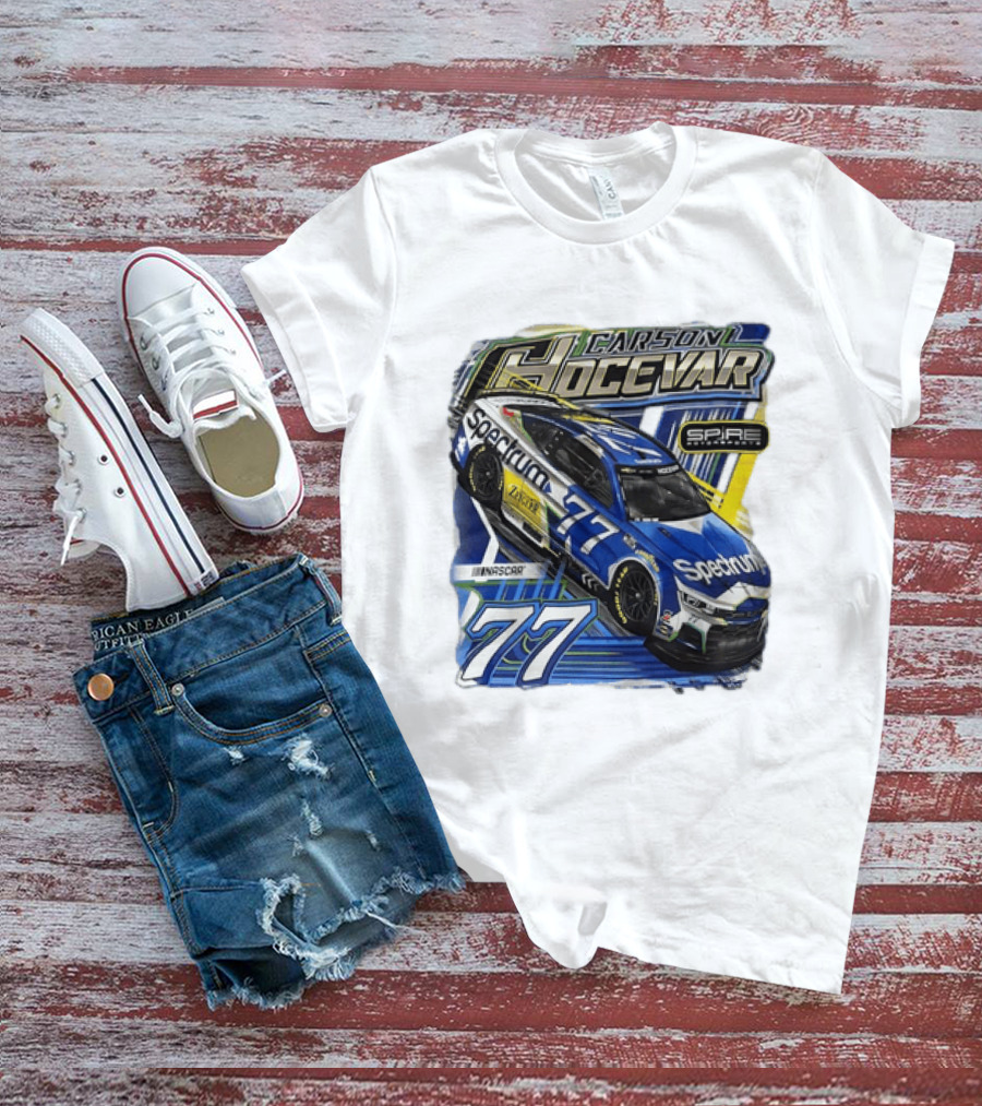 Carson Hocevar 77 Spectrum Chevrolet Camaro Spire Motorsports NASCAR Racing Team T-Shirt